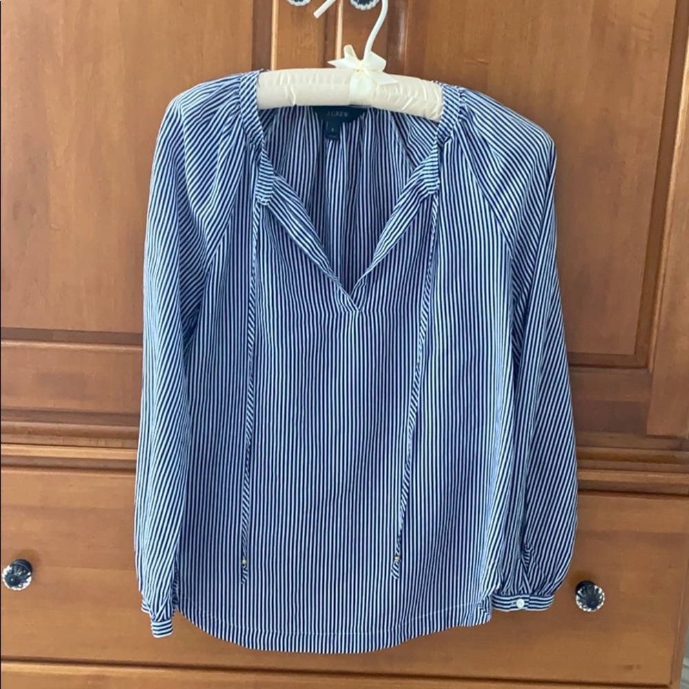 Pinstripe J. Crew Blouse